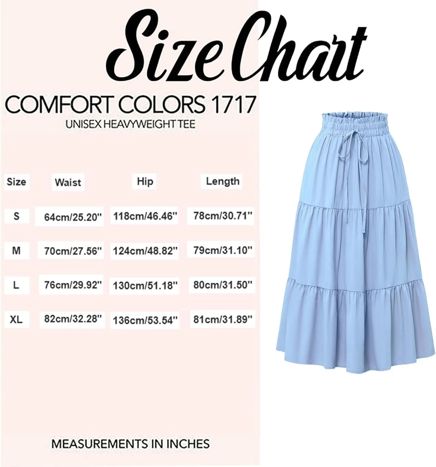 Women’s Boho Elastic High Waist Pleated A-Line Flowy Swing Tiered Maxi Long Skirt Dress with Pockets