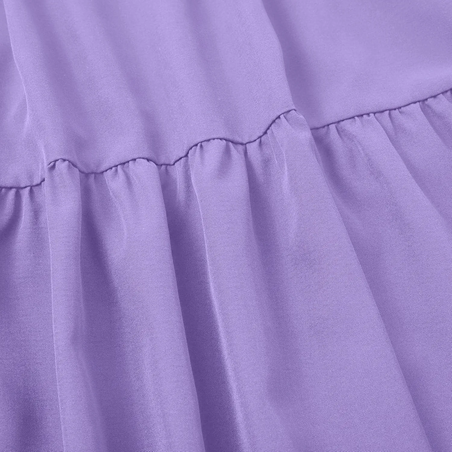 Women’s Boho Elastic High Waist Pleated A-Line Flowy Swing Tiered Maxi Long Skirt Dress with Pockets