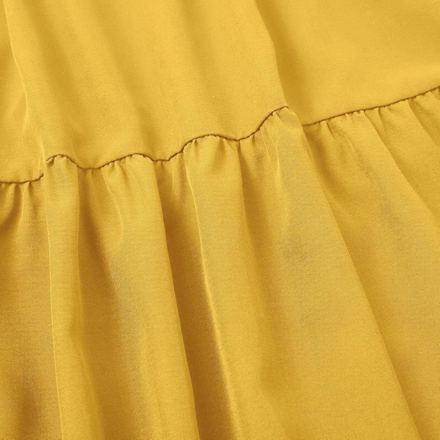 Women’s Boho Elastic High Waist Pleated A-Line Flowy Swing Tiered Maxi Long Skirt Dress with Pockets