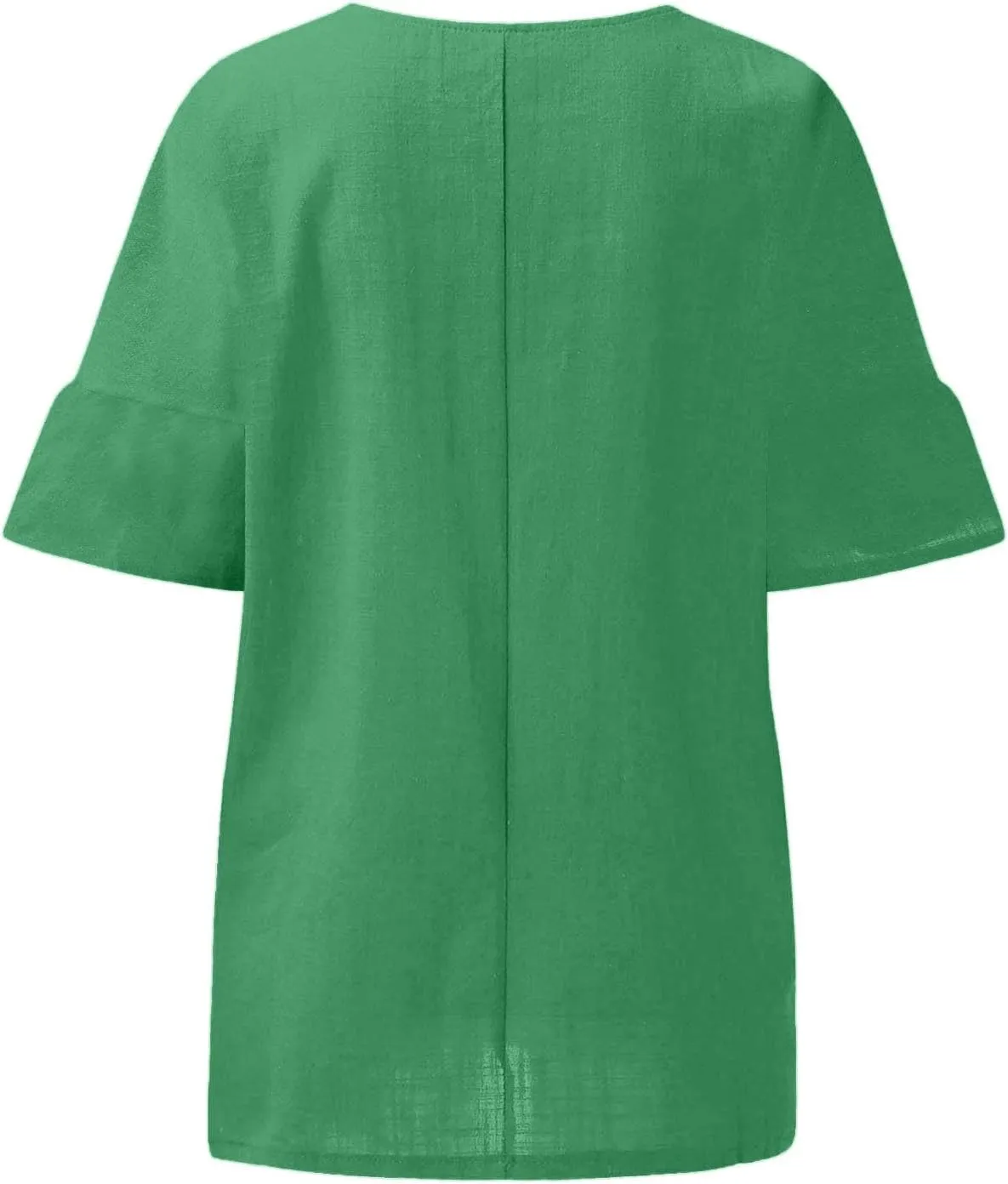 Women's Button Down Shirts Solid Long Sleeve Cotton Linen Summer Casual Soft Blouse Top Loose Fit Tops