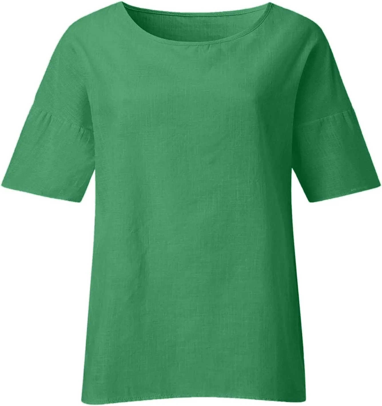 Women's Button Down Shirts Solid Long Sleeve Cotton Linen Summer Casual Soft Blouse Top Loose Fit Tops