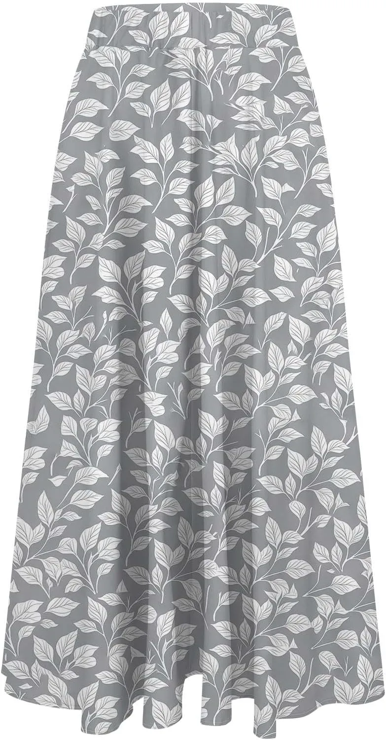 Women's High Waisted Flowy Swing Skirt, Fashion Floral Print Summer Beach Shirts Comfy Casual Daily Going Out Clothes