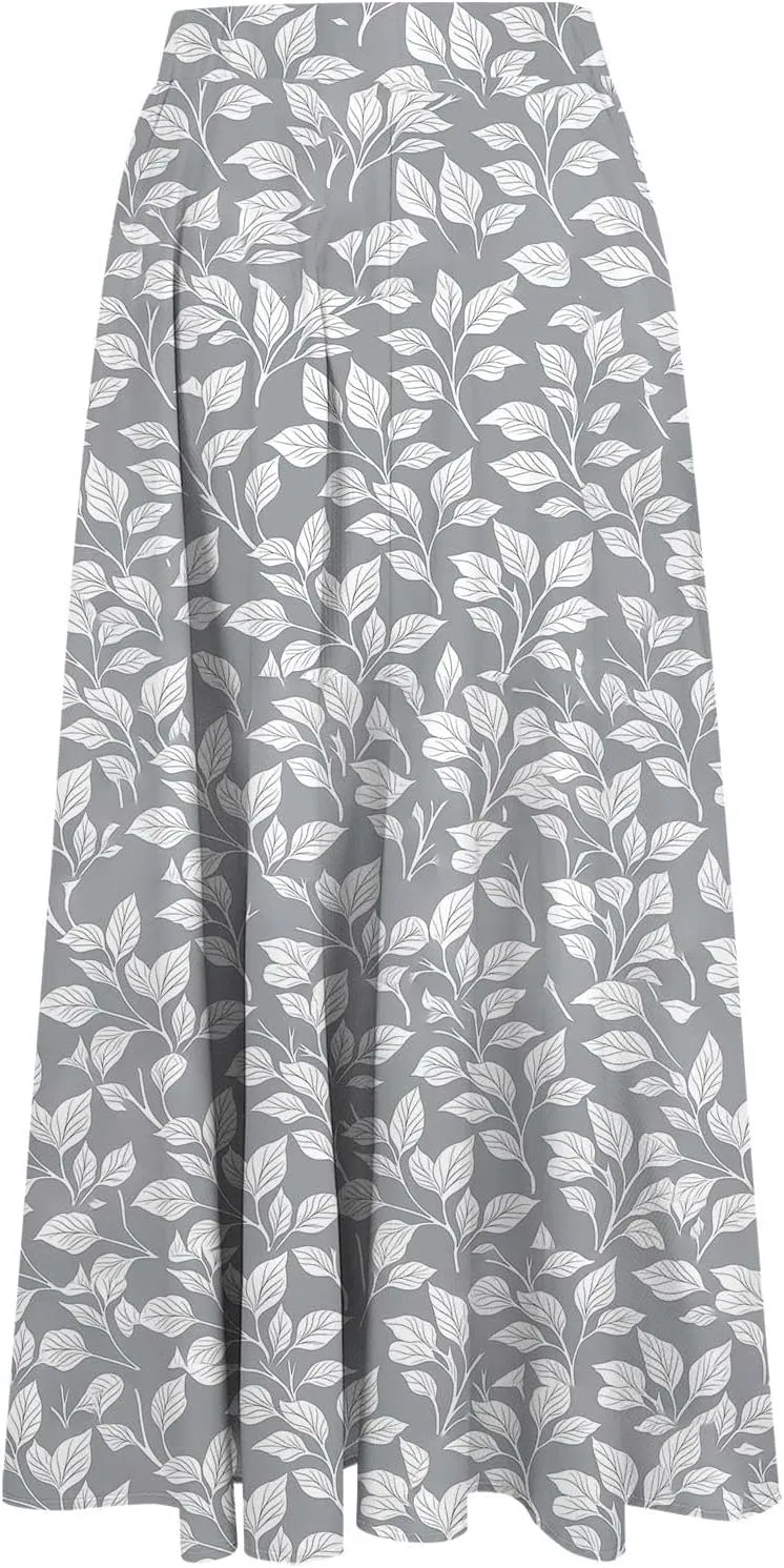 Women's High Waisted Flowy Swing Skirt, Fashion Floral Print Summer Beach Shirts Comfy Casual Daily Going Out Clothes
