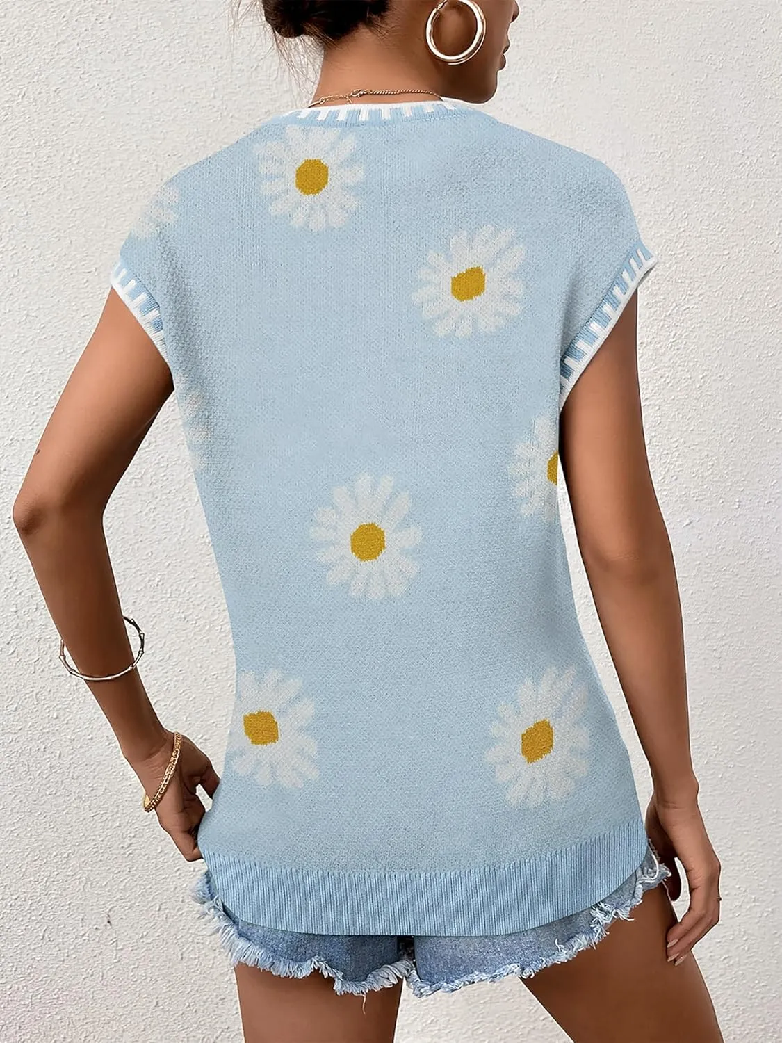 Womens Knit Sweater Tops Cap Sleeve Vest Summer Tops 2025 Sleeveless Tank Tops Clothes Trendy T Shirts Fall