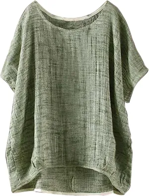 Women's Linen Shirts V-Neck Button Blouse Plain Solid Summer Tee Tops Long Sleeve Loose Fit T-Shirts