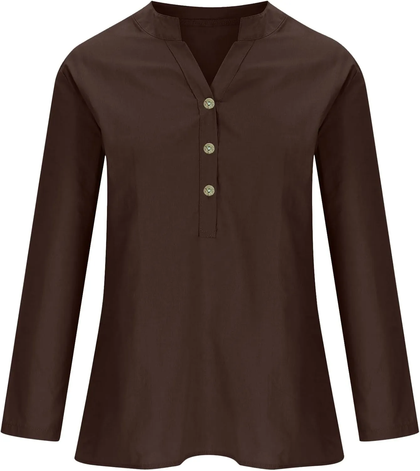 Women's Linen Shirts V-Neck Button Down Blouse Bohemian Beach Tee Shirt Short Sleeve Loose T-Shirts