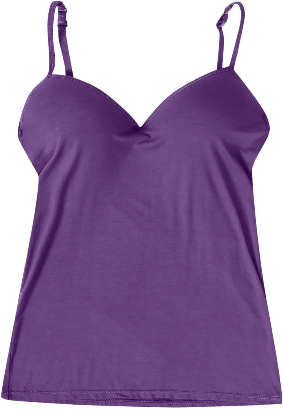Women's Shelf Bra Camisoles Tops Adjustable Strap Cami Tank Workout Yoga Shirts Cotton Layering Undershirts