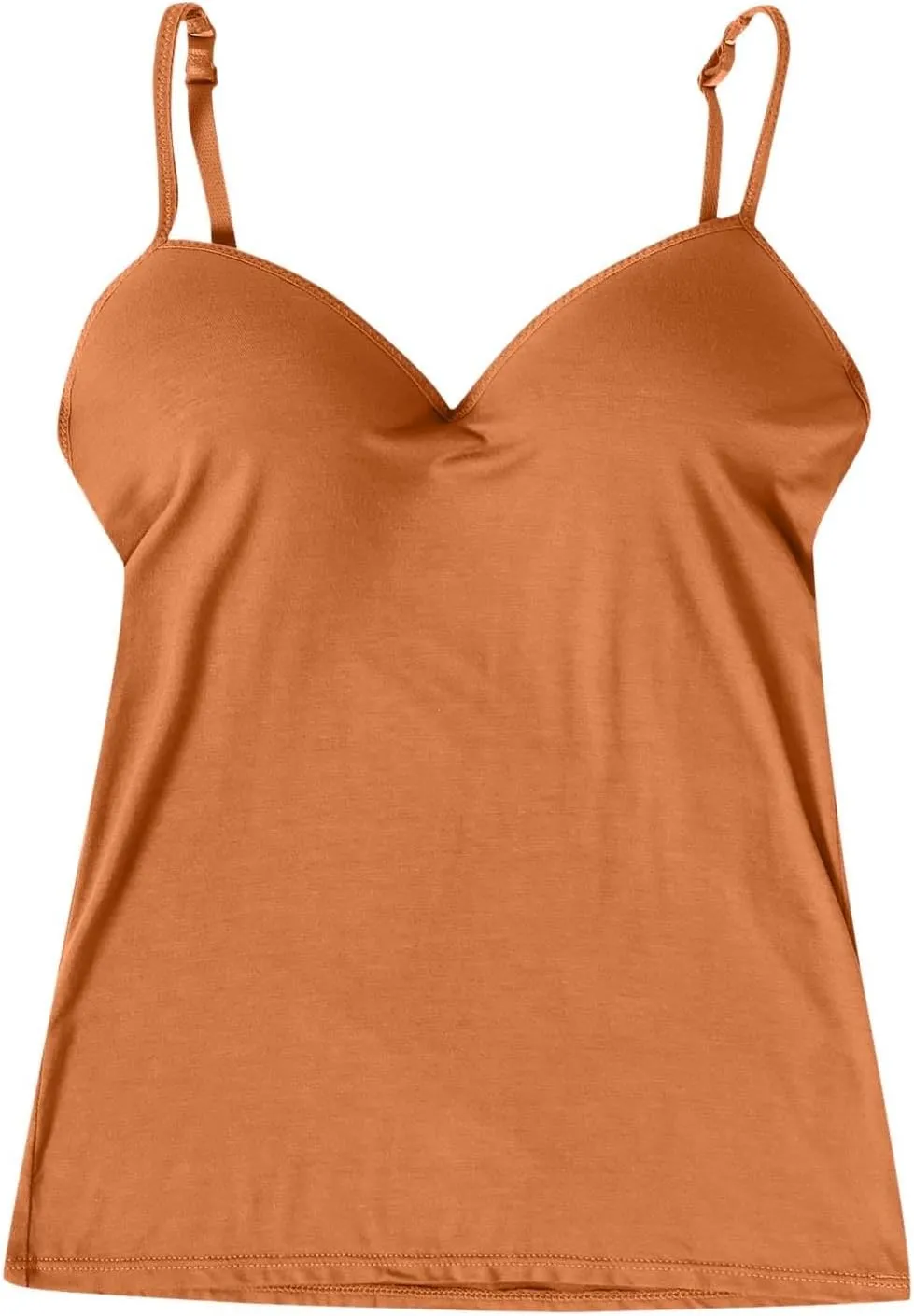 Women's Shelf Bra Camisoles Tops Adjustable Strap Cami Tank Workout Yoga Shirts Cotton Layering Undershirts