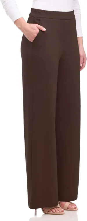 Women's Silky and Stretchy Pull-On Wide Leg Hi-Rise Palazzo Pant