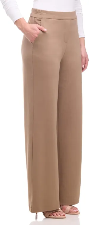 Women's Silky and Stretchy Pull-On Wide Leg Hi-Rise Palazzo Pant