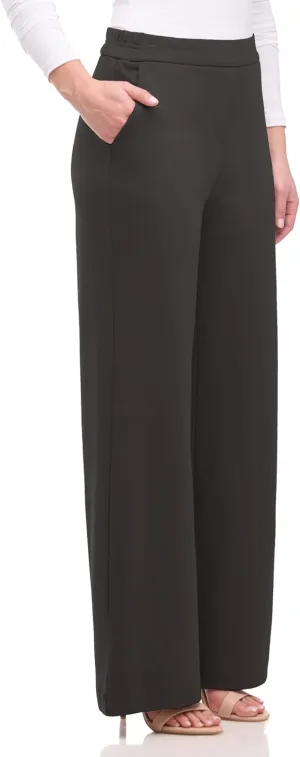 Women's Silky and Stretchy Pull-On Wide Leg Hi-Rise Palazzo Pant