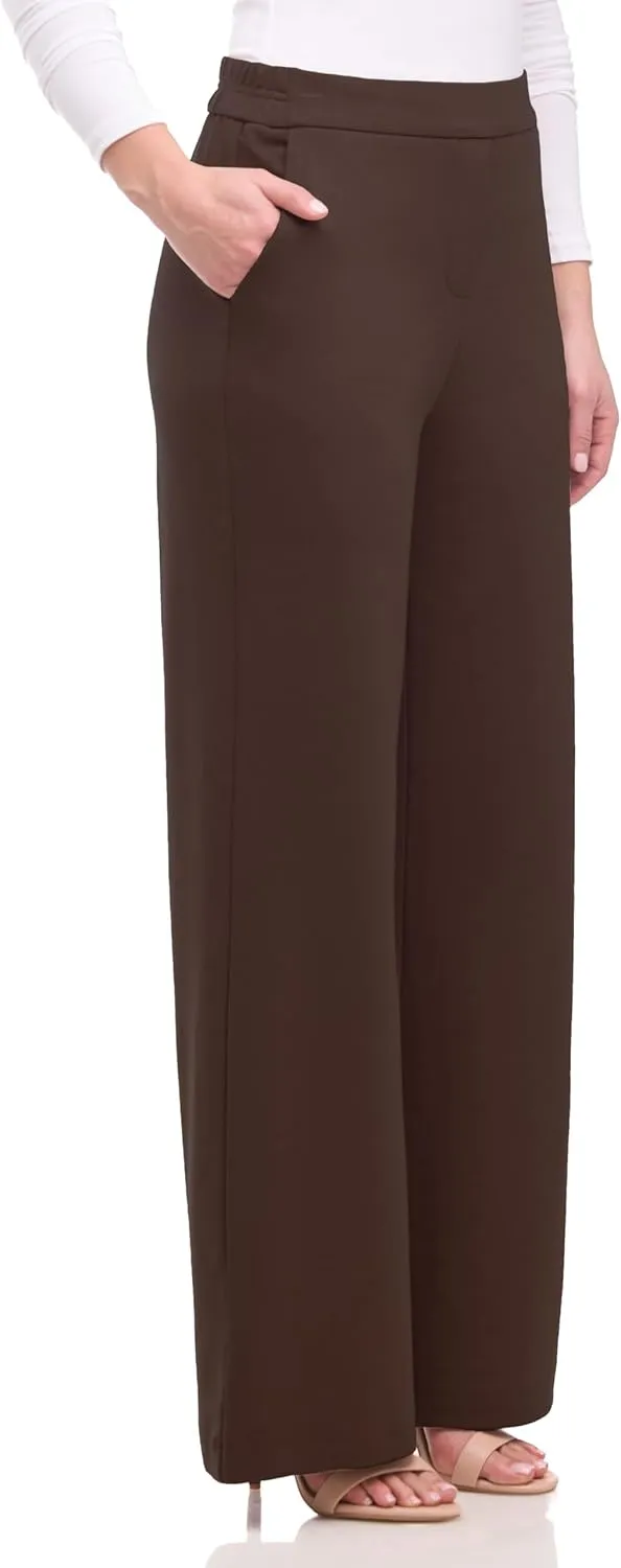 Women's Silky and Stretchy Pull-On Wide Leg Hi-Rise Palazzo Pant