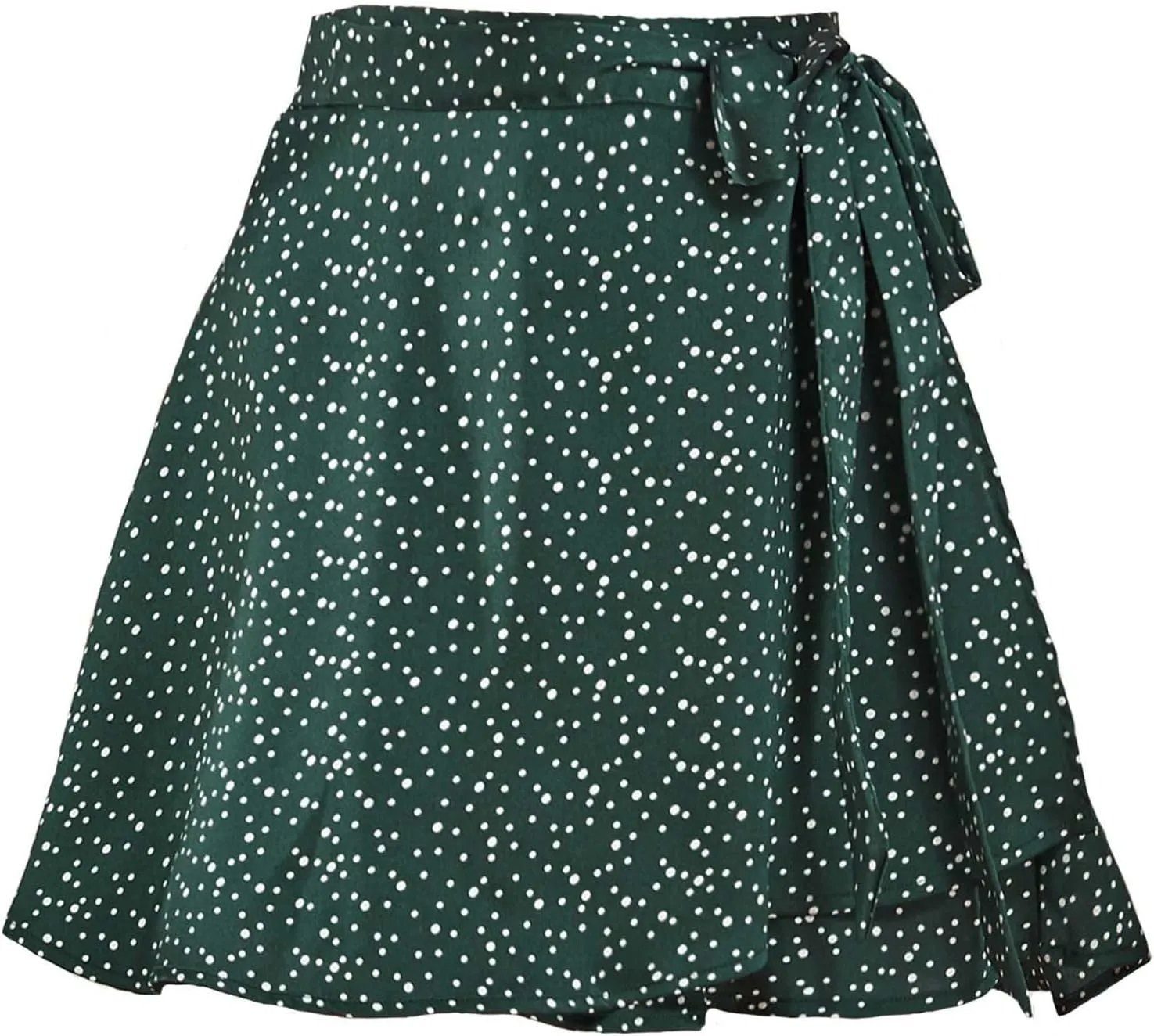 Womens Summer Silky Satin Chiffon Mini Skirt High Waist Adjustable Self Tie Wrap Flowy Ruffle Floral Beach Skirt