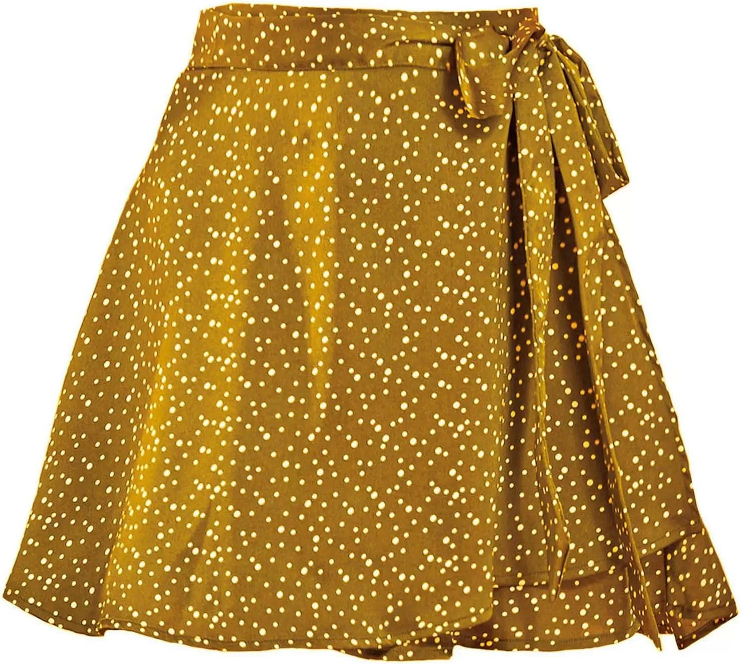 Womens Summer Silky Satin Chiffon Mini Skirt High Waist Adjustable Self Tie Wrap Flowy Ruffle Floral Beach Skirt