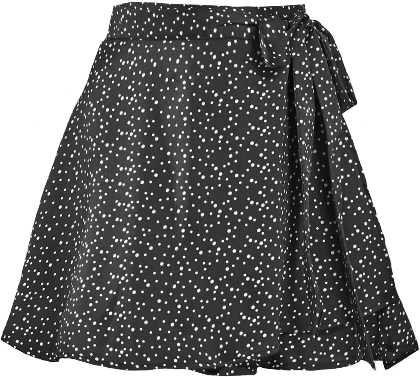 Womens Summer Silky Satin Chiffon Mini Skirt High Waist Adjustable Self Tie Wrap Flowy Ruffle Floral Beach Skirt