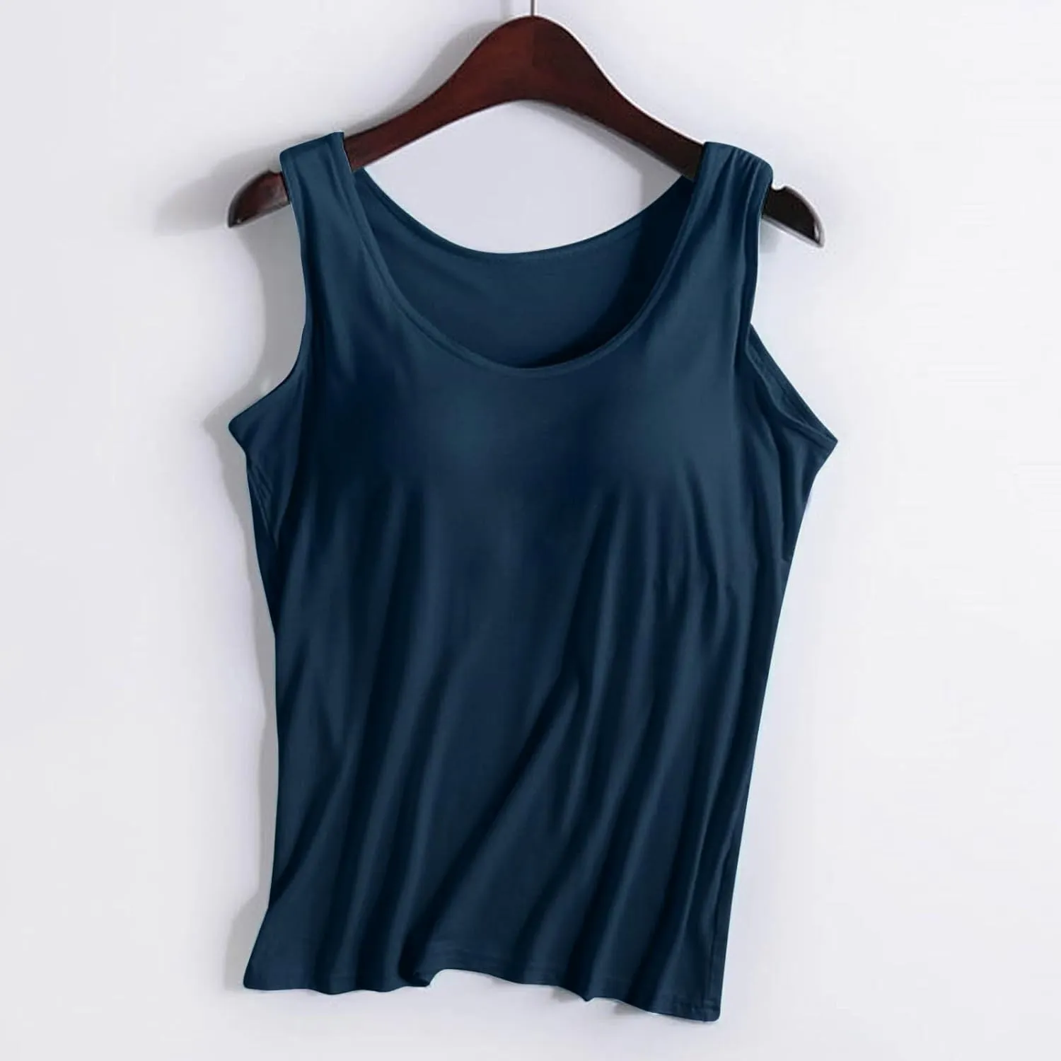 Womens Summer Tops Tank Tops with Built in Bra Modal Padded Camisole Yoga Bra Tanks Tops Racerback Workout Tops Undershirt