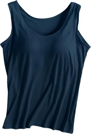 Womens Summer Tops Tank Tops with Built in Bra Modal Padded Camisole Yoga Bra Tanks Tops Racerback Workout Tops Undershirt