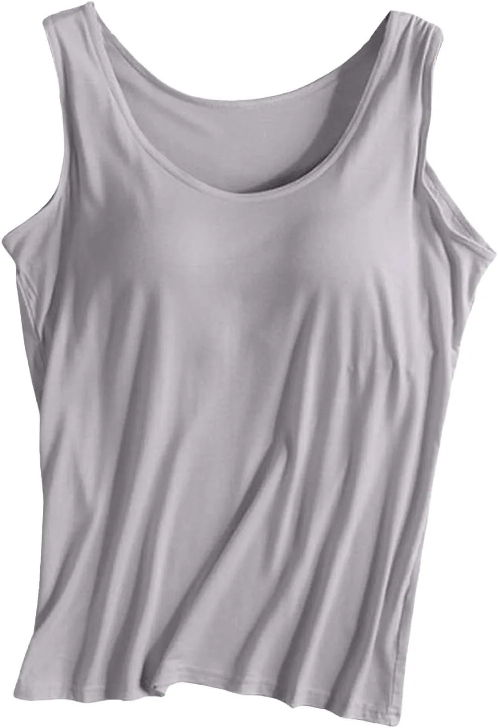 Womens Summer Tops Tank Tops with Built in Bra Modal Padded Camisole Yoga Bra Tanks Tops Racerback Workout Tops Undershirt