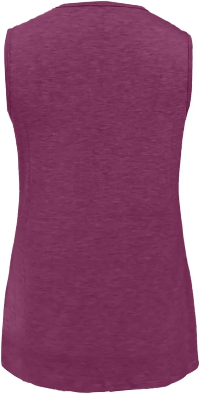 Womens Tank Top 2025 Sleeveless Summer Vacation Beach Tees Shirts Loose Flowy Basic T-Shirt