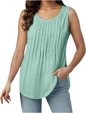 Womens Tank Tops Loose Fit Casual Flowy Tank Tops Square Neck Trendy Sleeveless Summer Tops Clothes Outfits 2025