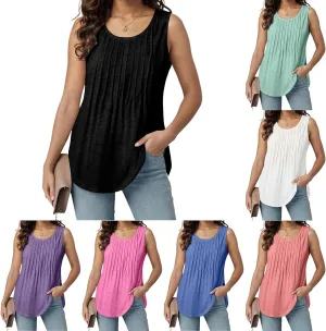Womens Tank Tops Loose Fit Casual Flowy Tank Tops Square Neck Trendy Sleeveless Summer Tops Clothes Outfits 2025