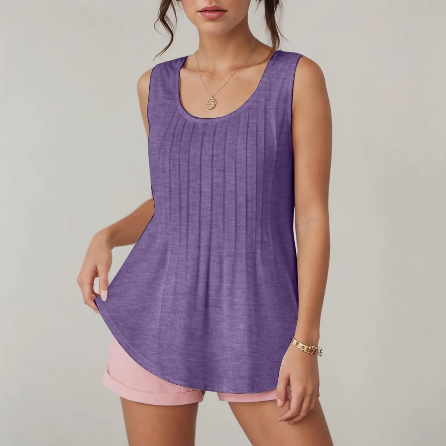 Womens Tank Tops Loose Fit Casual Flowy Tank Tops Square Neck Trendy Sleeveless Summer Tops Clothes Outfits 2025