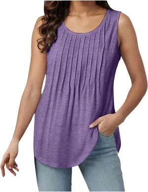 Womens Tank Tops Loose Fit Casual Flowy Tank Tops Square Neck Trendy Sleeveless Summer Tops Clothes Outfits 2025