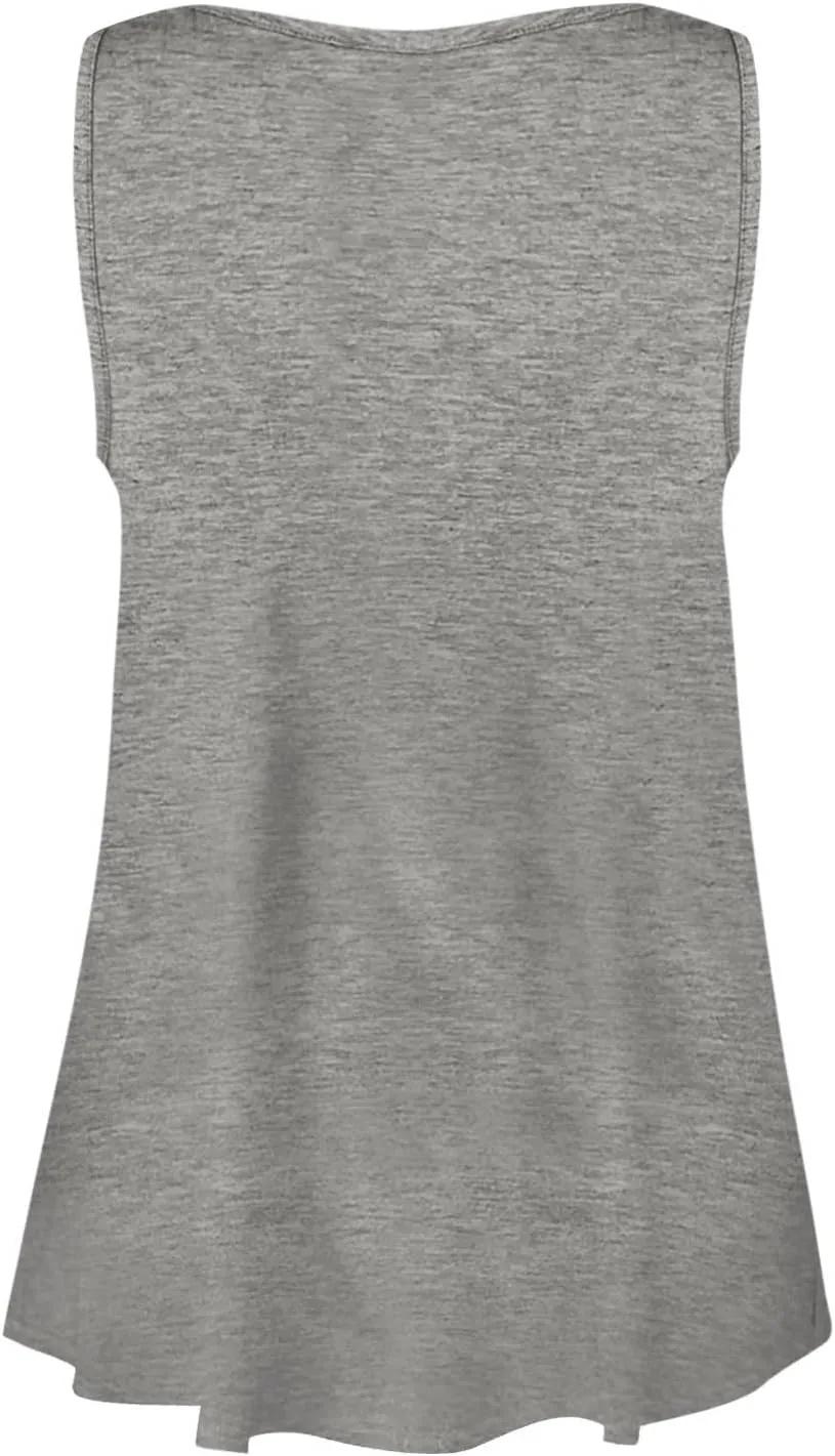 Womens Tank Tops Sleeveless Summer Tank Tops Oversized U Neck Loose Fit Button Casual Henley Tops Shirts 2025