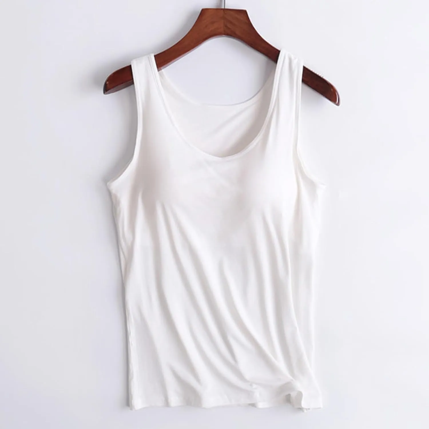 Womens Tank Tops with Built in Bra Modal Padded Camisole Yoga Bra Tanks Tops Racerback Workout Tops Cotton Undershirt