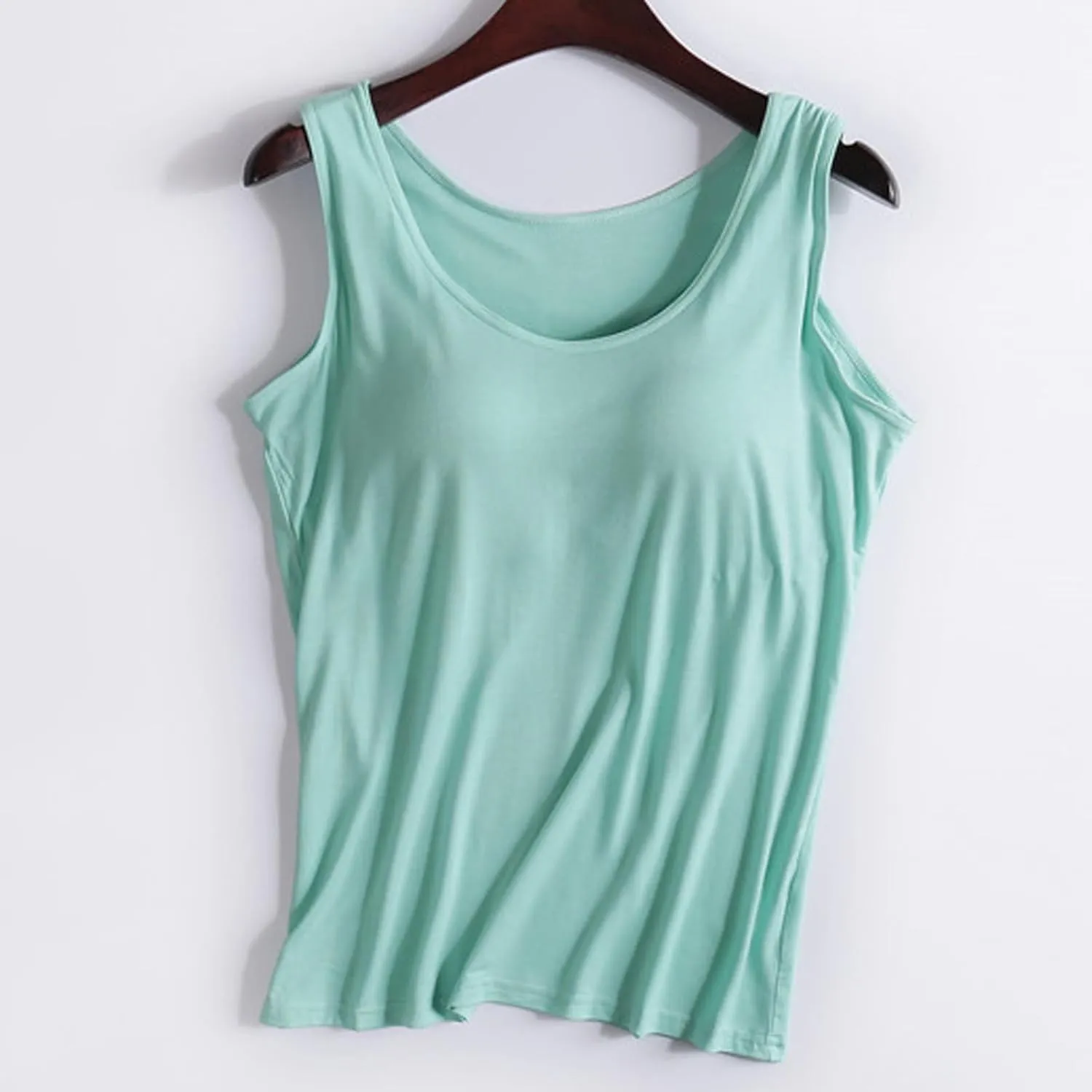 Womens Tank Tops with Built in Bra Modal Padded Camisole Yoga Bra Tanks Tops Racerback Workout Tops Cotton Undershirt