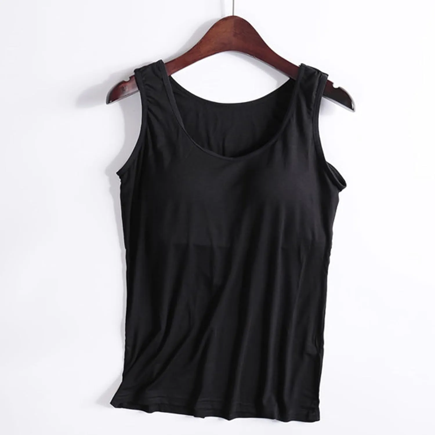 Womens Tank Tops with Built in Bra Modal Padded Camisole Yoga Bra Tanks Tops Racerback Workout Tops Cotton Undershirt