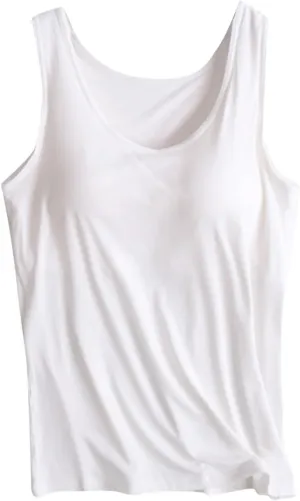 Womens Tank Tops with Built in Bra Modal Padded Camisole Yoga Bra Tanks Tops Racerback Workout Tops Cotton Undershirt