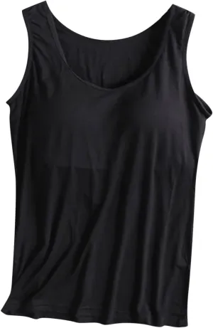 Womens Tank Tops with Built in Bra Modal Padded Camisole Yoga Bra Tanks Tops Racerback Workout Tops Cotton Undershirt