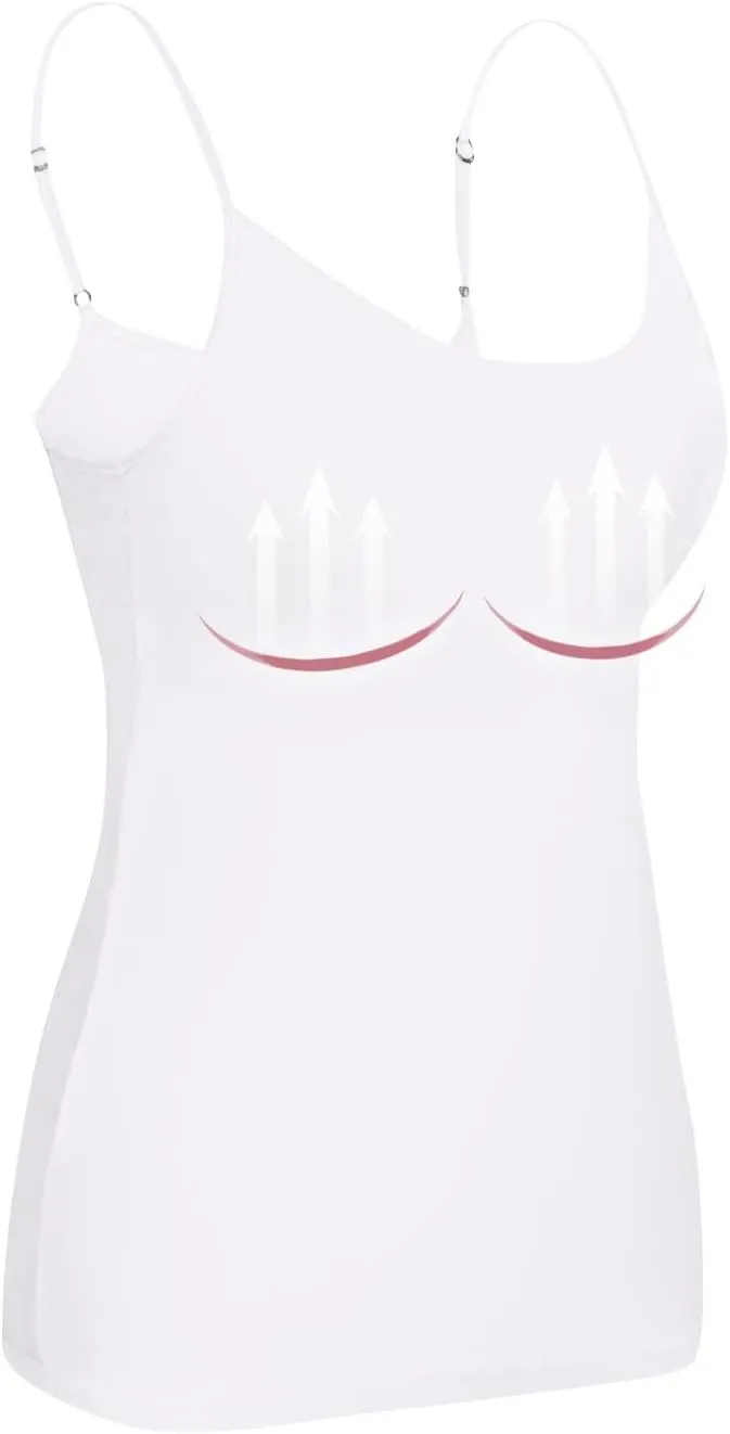 Womens Tank Tops with Built in Bras 2024 Plus Size Padded Workout Tops Casual Athletic Camisole Tops Basic Undershirts