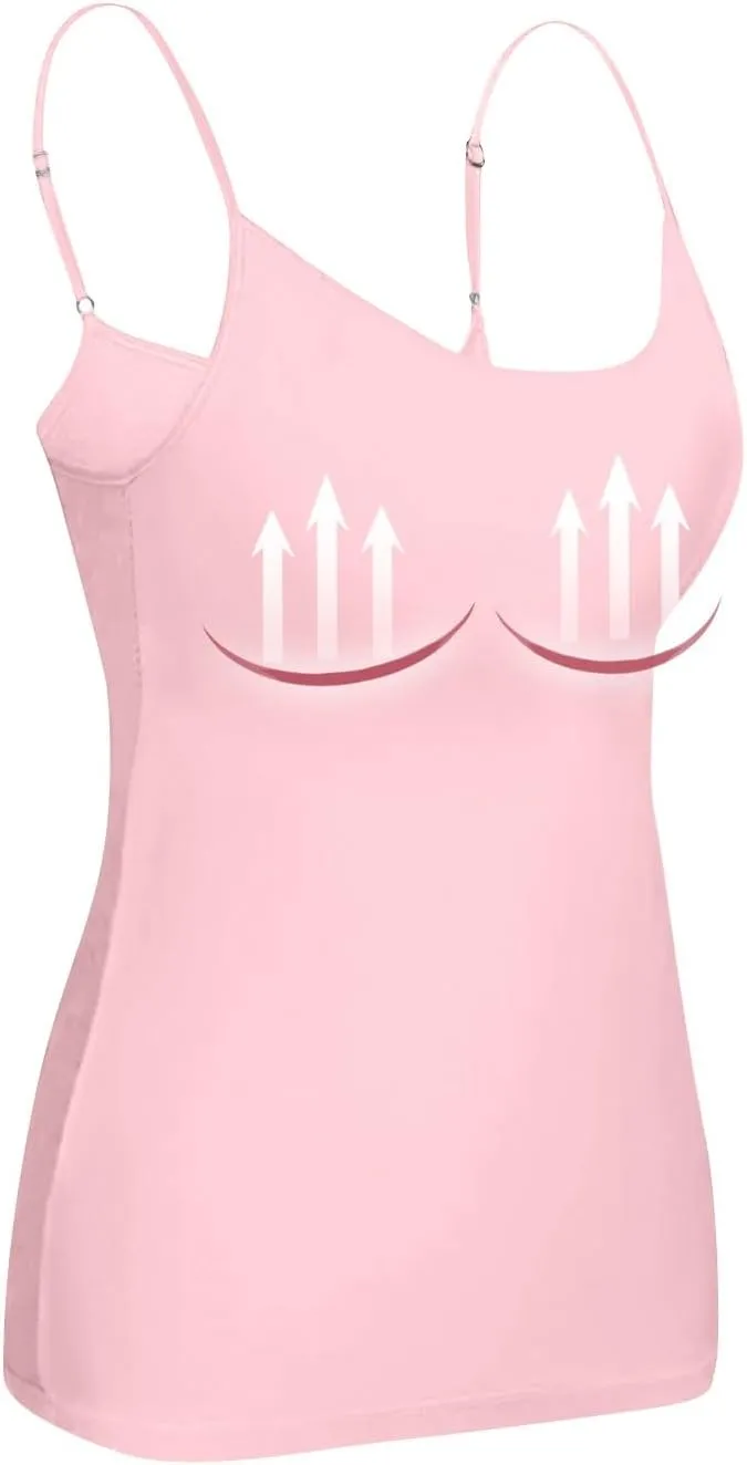 Womens Tank Tops with Built in Bras 2024 Plus Size Padded Workout Tops Casual Athletic Camisole Tops Basic Undershirts