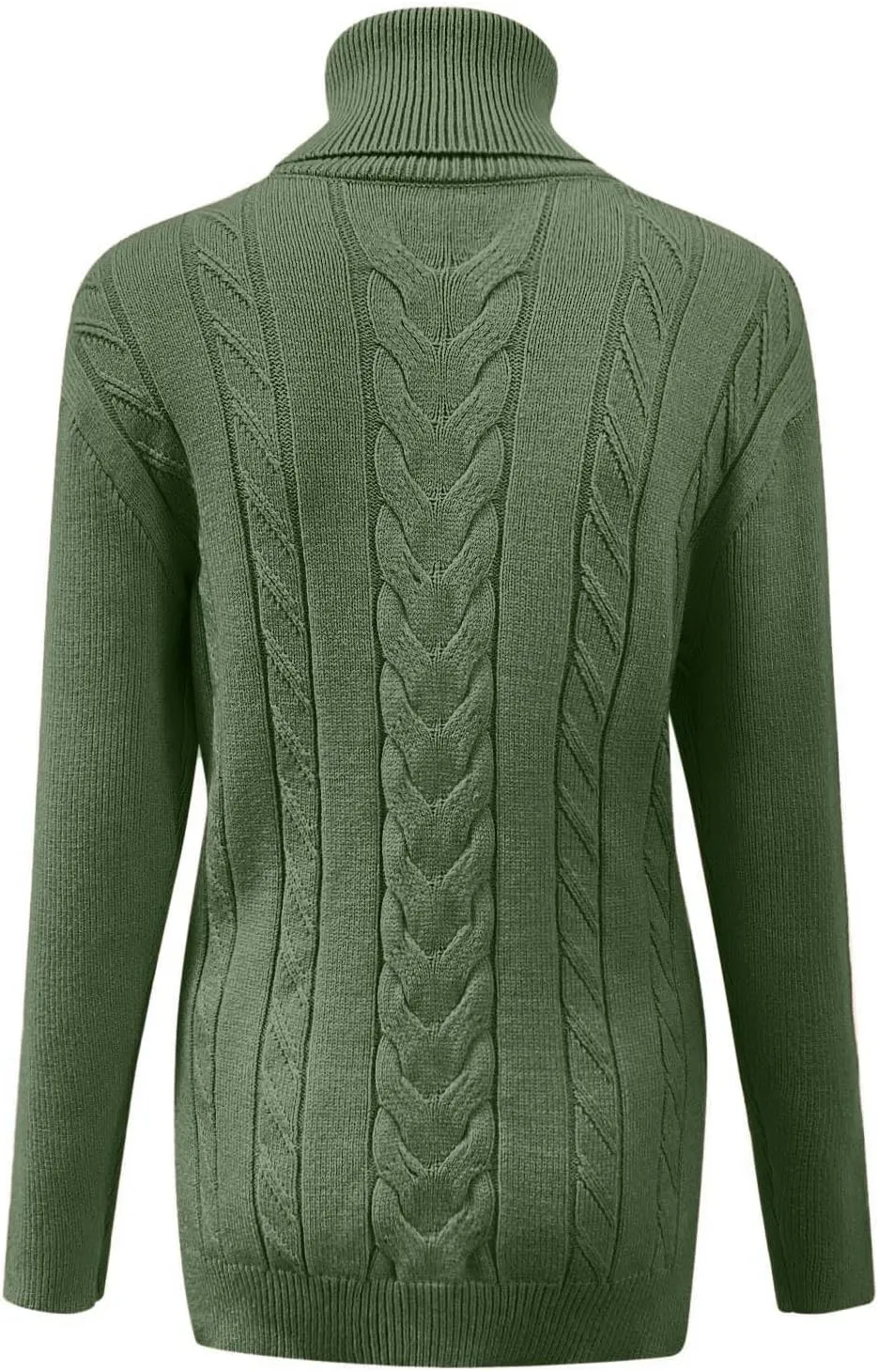 Womens Turtleneck Sweaters Long Sleeve Chunky Pullover Sweater Casual Slim Fit Fall Loose Knit Jumper Tops 2024
