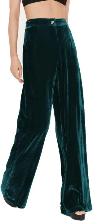 Women's Velvet High Waist Wide Leg Pants Casual Baggy Pants for Fall Winter