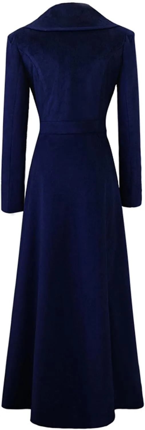 Women's Velvet Jacket Long Windbreaker Temperament Vintage Velvet Sleeved Buttoned Trench Coat Dress