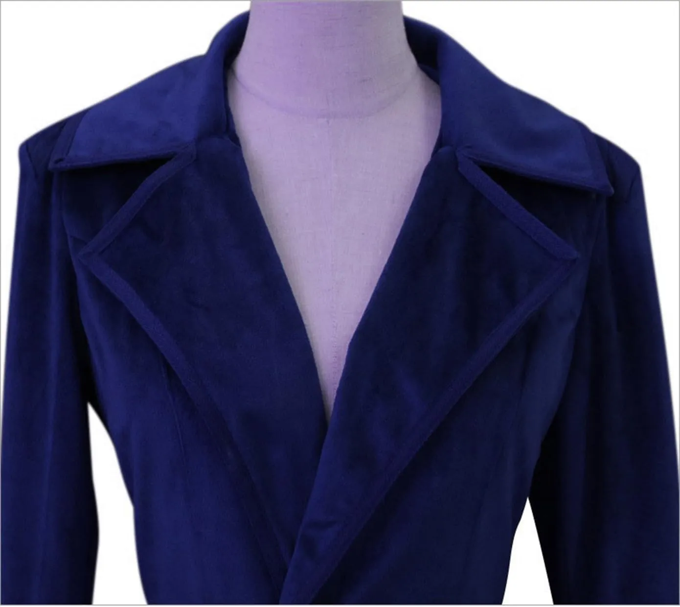 Women's Velvet Jacket Long Windbreaker Temperament Vintage Velvet Sleeved Buttoned Trench Coat Dress