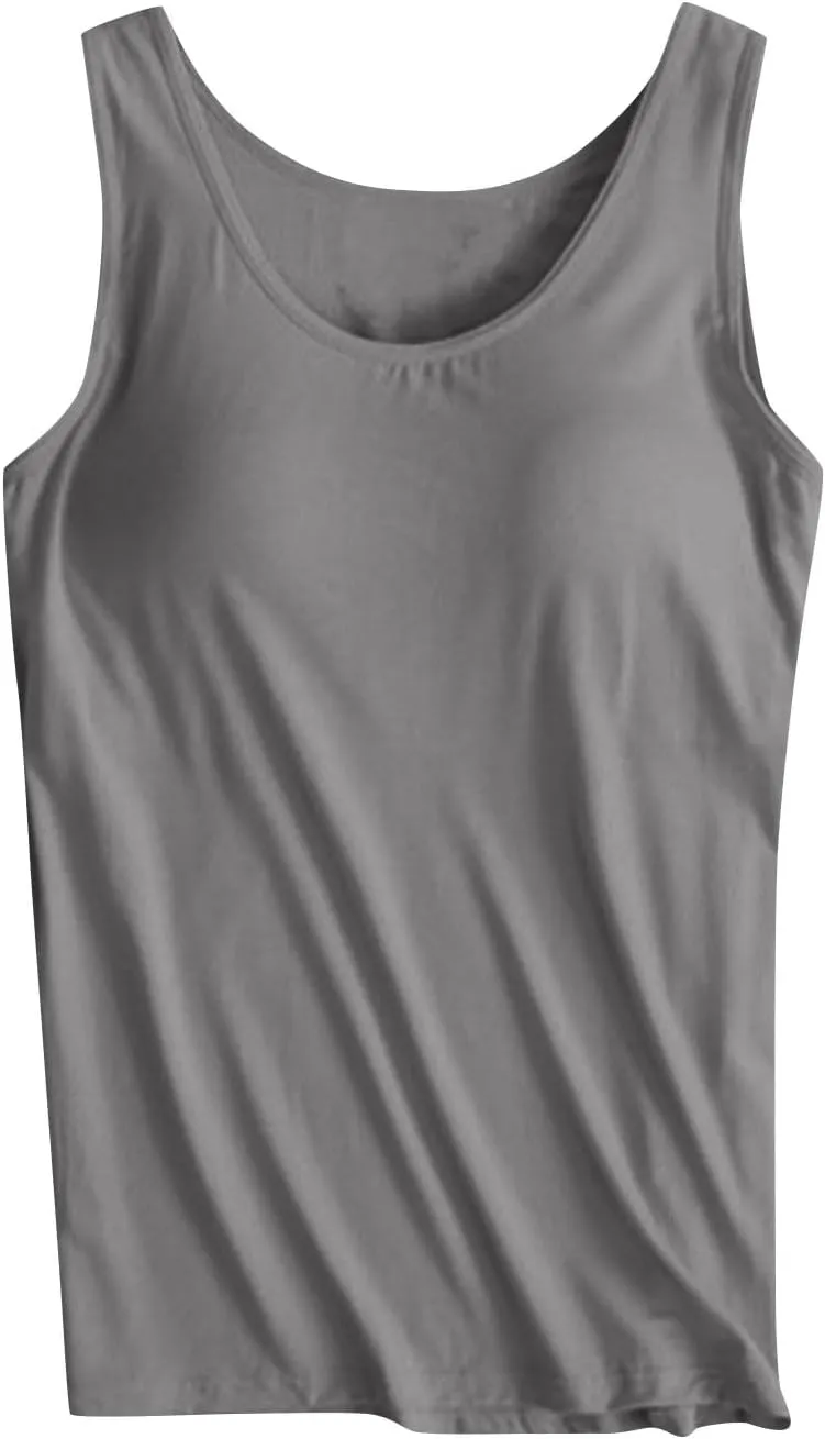 Womens Workout Tank Tops Cool-Dry Sleeveless Muscle Tank Tops Loose Fit Athletic Yoga Tops Running Shirts with Bras