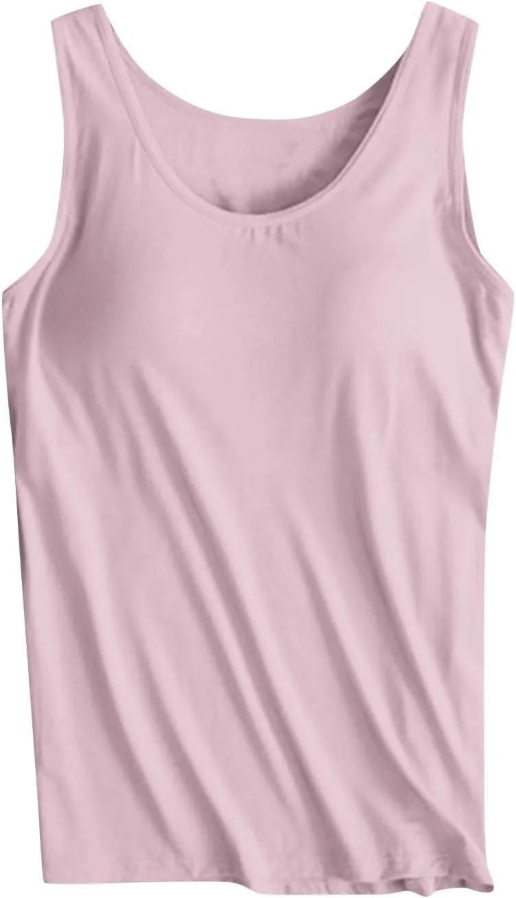 Womens Workout Tank Tops Cool-Dry Sleeveless Muscle Tank Tops Loose Fit Athletic Yoga Tops Running Shirts with Bras