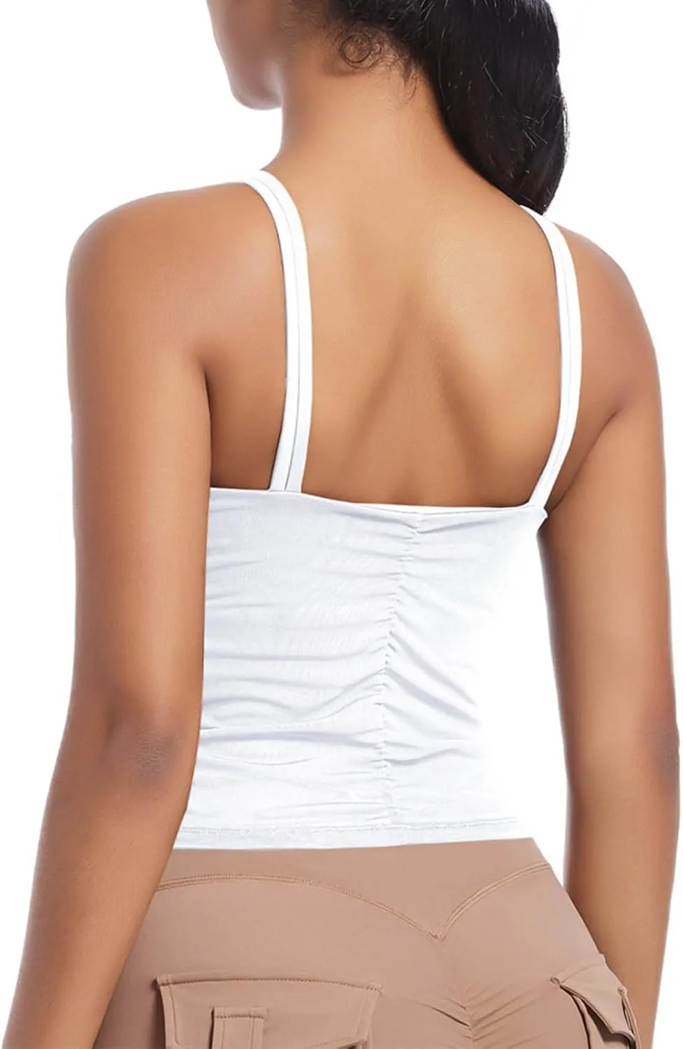 Workout Tops for Women Racerback Sleeveless Crop Tank Tops Seamless Athletic Yoga Sports Bras Running Tank Tops