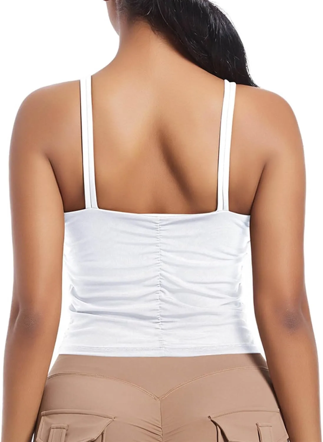 Workout Tops for Women Racerback Sleeveless Crop Tank Tops Seamless Athletic Yoga Sports Bras Running Tank Tops