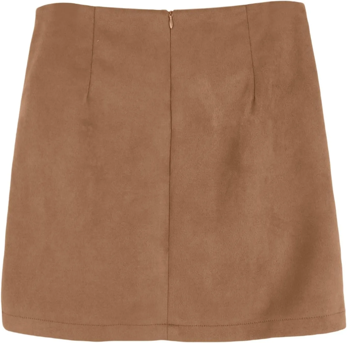 XOWRTE Mini Skirt Women's Sexy Faux Suede Short Skirt High Waist Tight Pencil Skirt Plain Leather Skirt Irregular A-line