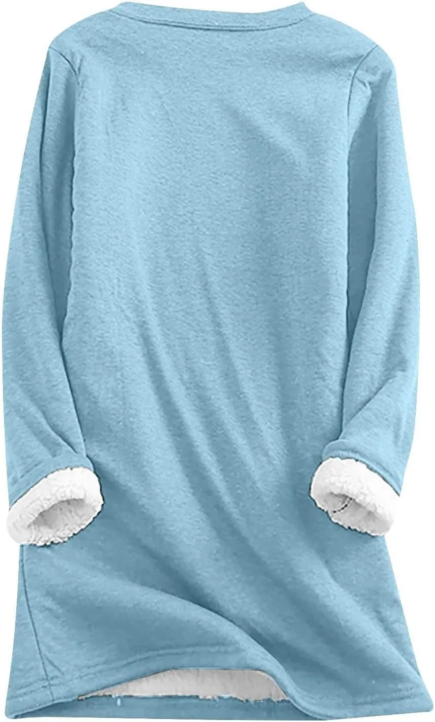 Yes,I'm Still -Me 24:7 Sherpa Lined Sweatshirt Women Fuzzy Fleece Thermal Outerwear Letter Print Pullover