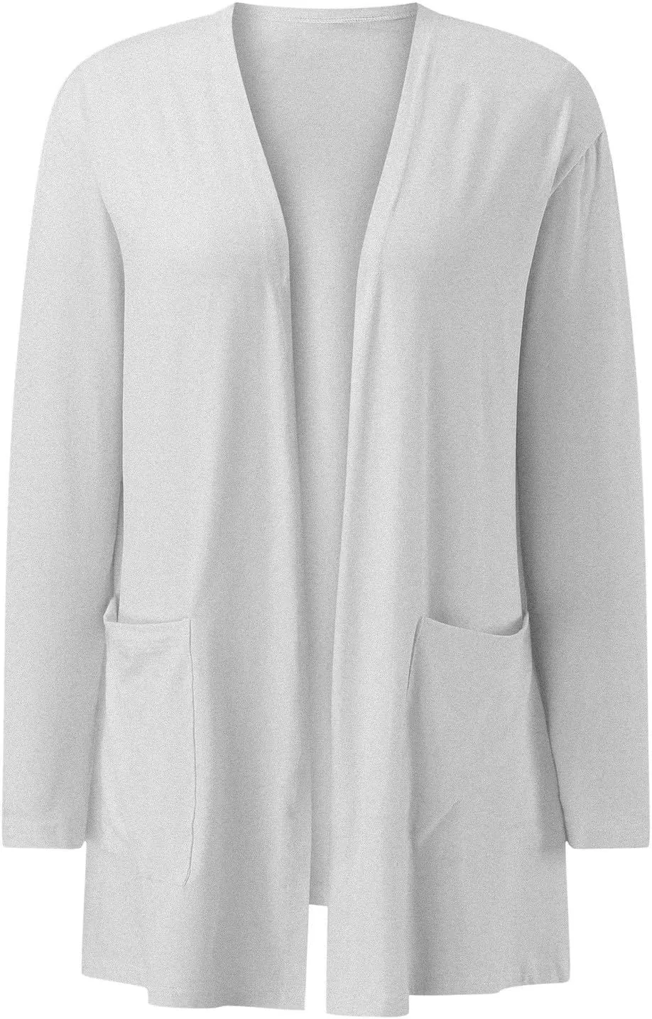 ZYXTIM Women Long Cardiagn 2024 Fall Long Sleeve Open Front Lightweight Casual Cardigan Jackets Draped Duster with Pockets